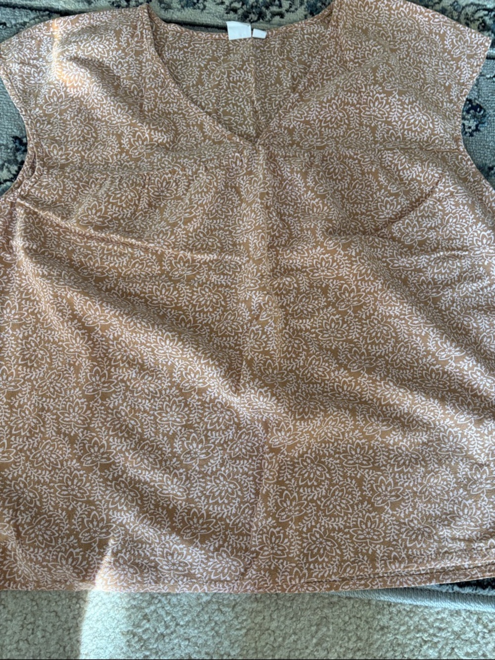 GAP Peach Floral Sleeveless Top